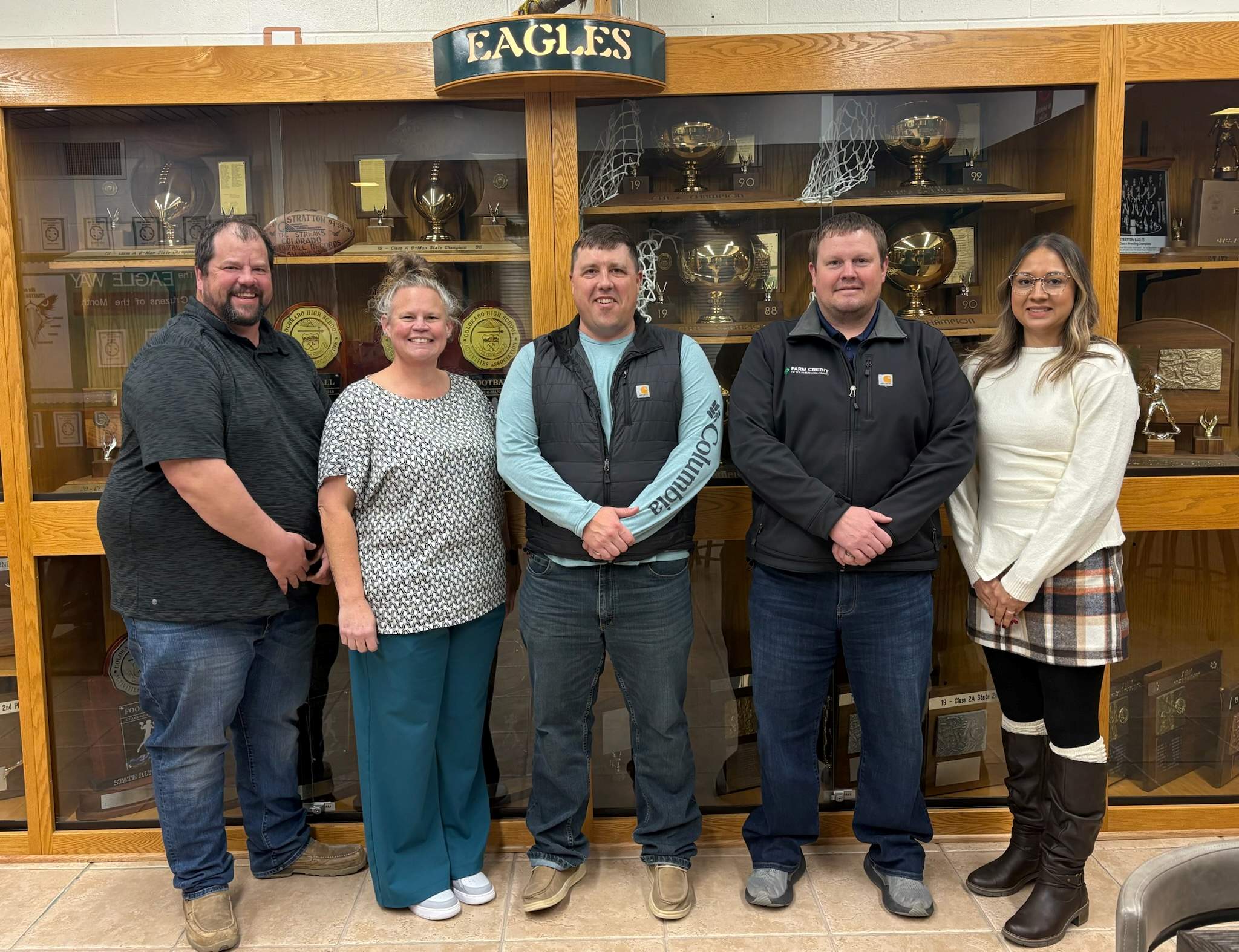 Stratton School Board Members Darren Hornung, Stacey Brown, Matt May, Phillip Jostes, and Christina Stephens
